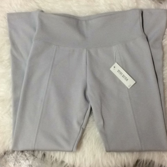 Vivi Diva light‎ gray work out legging pant - Picture 1 of 5